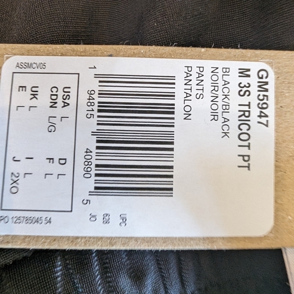 Adidas 3 stripe black Tricot track pants, mens Size Large - Picture 11 of 14